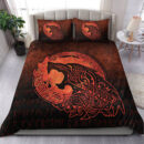 Ligerking Bedding Set - Fenrir Viking 3D Tattoo - Orange Version Bedding Set A7