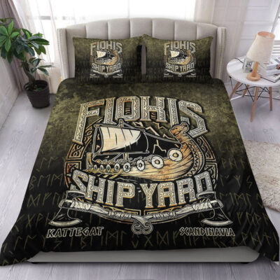 Ligerking Bedding Set -The Viking Flokis Ship Yard Bedding Set A7