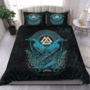 Ligerking Bedding Set - Huginn and Muninn Valknut Cyan Style Bedding Set A35