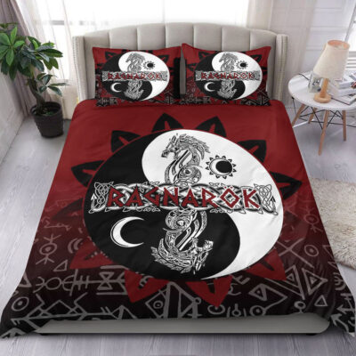Ligerking Bedding Set - Ragnarok Skoll and Hati Style Bagua Bedding Set A35