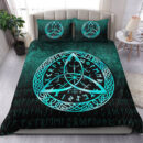 Ligerking Bedding Set - Vegvisir Nordic Viking Rune - Cyan Version Bedding Set A7