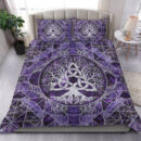 Ligerking Bedding Set - Tree of Life with Triquetra Amethyst and Silver Bedding Set A7