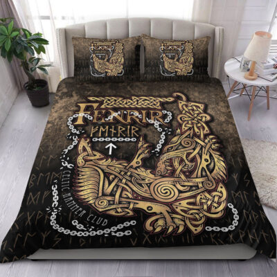 Ligerking Bedding Set - Fenrir Ragnarok Viking Monster Wolf Bedding Set A7