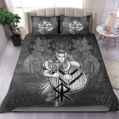 Ligerking Bedding Set - Viking Women's Warrior Axes Bedding Set A35