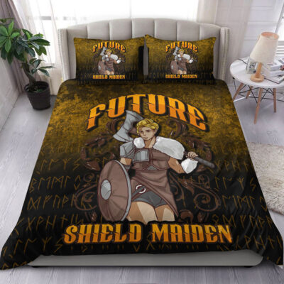 Ligerking Bedding Set - Viking Future Shield Maiden Bedding Set A7