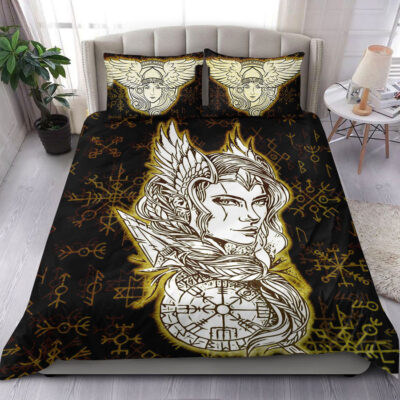 Ligerking Bedding Set -Viking Valkyrie Gold Bedding Set A95