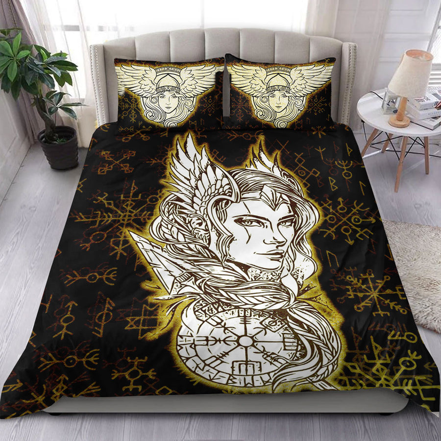 Ligerking Bedding Set -Viking Valkyrie Gold Bedding Set A95