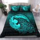 Ligerking Bedding Set - Fenrir Viking 3D Tattoo - Cyan Version Bedding Set A7