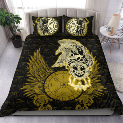 Ligerking Bedding Set - Raven Ving Gold Bedding Set A95