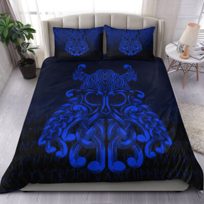 Ligerking Bedding Set - Vikings Odin Valhalla - Blue Version Bedding Set A7