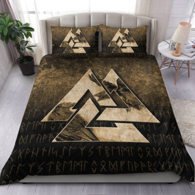 Ligerking Bedding Set - Huginn Muninn Ravens from Odin Viking - Gold Version Bedding Set A7