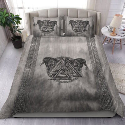 Ligerking Bedding Set - Viking Valknut and Raven Bedding Set A7