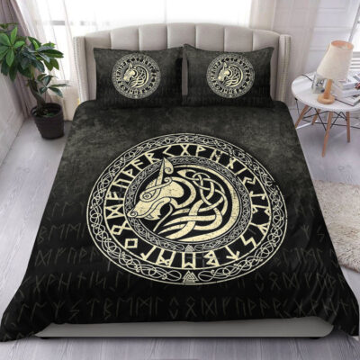 Ligerking Bedding Set - Viking Wolf - Gold Version Bedding Set A7