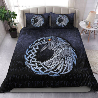 Ligerking Bedding Set - Vikings Raven - Special Blue Version Bedding Set A7