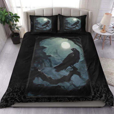 Ligerking Bedding Set - Raven and Viking Gothic Style Bedding Set A35
