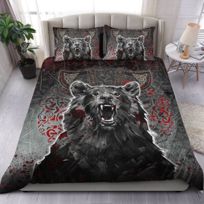 Ligerking Bedding Set - Viking Berserker Bear Blood Bedding Set A35