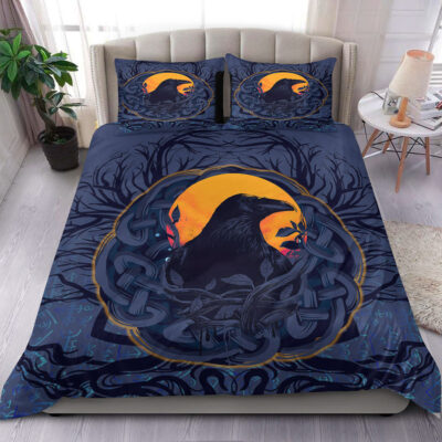 Ligerking Bedding Set - Raven Celtic Yggdrasil and Runes Bedding Set A35