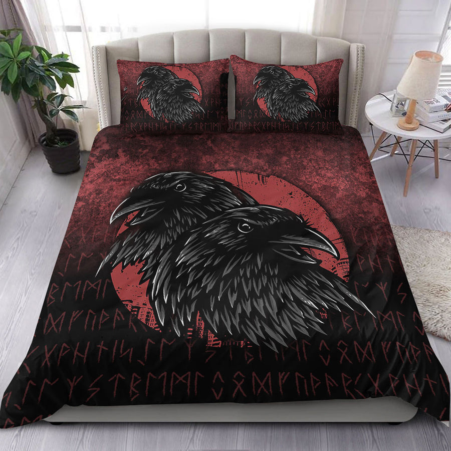 Ligerking Bedding Set -Huginn And Muninn Birds Norse Mythology Crow Hunters Wildlife Animals Bedding Set A7