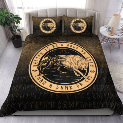Ligerking Bedding Set - Wolf Of Odin - Gold Version Bedding Set A7