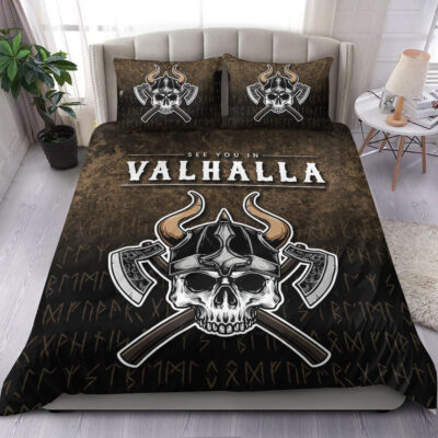 Ligerking Bedding Set -See You In Valhalla Vikings Nordic Bedding Set A7