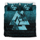 Ligerking Bedding Set - Huginn Muninn Ravens from Odin Viking - Cyan Version Bedding Set A7