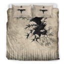 Ligerking Bedding Set - Raven and Vegvisir Vintage Style Bedding Set A94