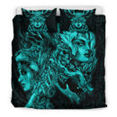 Ligerking Bedding Set - Valkyries And Bear Raven Turquoise Bedding Set A95