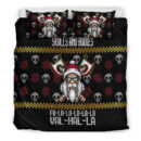 Ligerking Bedding Set - Viking Santa In Valhalla Style Christmas Bedding Set A35