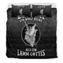 Ligerking Bedding Set - Lieber Ein Wolf Odins Als Ein Lamm Gottes Bedding Set A7