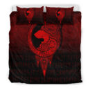 Ligerking Bedding Set - Viking Norse Wolf - Red Version Bedding Set A7