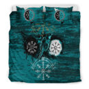Ligerking Bedding Set - Raven of Odin and Symbol Ligerking Cyan Bedding Set A35
