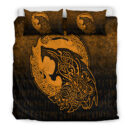 Ligerking Bedding Set - Fenrir Viking 3D Tattoo - Gold Version Bedding Set A7