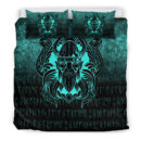 Ligerking Bedding Set - Nordic Warrior Valhalla Norse - Cyan Version Bedding Set A7