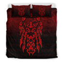 Ligerking Bedding Set - Viking God Odin Allfather In Asgard Raven God - Red Version Bedding Set A7
