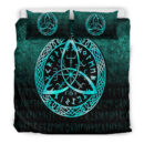 Ligerking Bedding Set - Vegvisir Nordic Viking Rune - Cyan Version Bedding Set A7