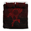 Ligerking Bedding Set - Raven Vegvisir Tattoo - Red Version Bedding Set A7