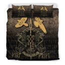 Ligerking Bedding Set - Norse Mythology Spear of Odin Gungnir Runes Geri Freki Huginn Muninn Bedding Set A7