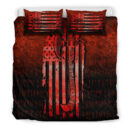 Ligerking Bedding Set - USA Flag Viking Cool American Norsemen - Red Version Bedding Set A7