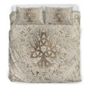 Ligerking Bedding Set - Tree of Life with Triquetra and Futhark Pastel Gold Bedding Set A7