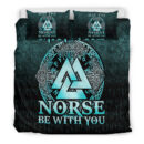 Ligerking Bedding Set - May The Norse Be With You Viking - Cyan Version Bedding Set A7