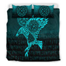 Ligerking Bedding Set - Raven Vegvisir Tattoo - Cyan Version Bedding Set A7