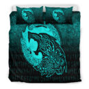 Ligerking Bedding Set - Fenrir Viking 3D Tattoo - Cyan Version Bedding Set A7