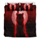 Ligerking Bedding Set - Fenrir Viking Wolf - Red Version Bedding Set A7