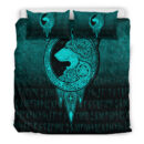 Ligerking Bedding Set - Viking Norse Wolf - Cyan Version Bedding Set A7