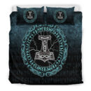 Ligerking Bedding Set - Mjolnir Hammer of Thor Runes Bedding Set A7