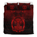 Ligerking Bedding Set - Vikings Ravens Mjolnir - Red Version Bedding Set A7