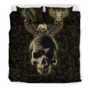 Ligerking Bedding Set -Raven And Skull Viking Bedding Set A95
