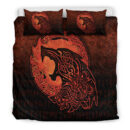 Ligerking Bedding Set - Fenrir Viking 3D Tattoo - Orange Version Bedding Set A7