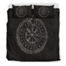 Ligerking Bedding Set - Viking Vegvisir with Ouroboros and Runes Bedding Set A7