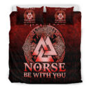Ligerking Bedding Set - May The Norse Be With You Viking - Red Version Bedding Set A7